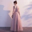 Chic / Beautiful Blushing Pink See-through Evening Dresses  2020 A-Line / Princess Scoop Neck Short Sleeve Tassel Beading Glitter Tulle Floor-Length / Long Ruffle Backless Formal Dresses