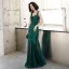 Chic / Belle Vert Foncé Robe De Soirée 2020 Trompette / Sirène épaules Sans Manches Glitter Paillettes Longue Volants Dos Nu Robe De Ceremonie
