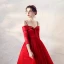 Chic / Belle Rouge Satin Robe De Bal 2020 Princesse Bretelles Spaghetti De l'épaule 3/4 Manches Perlage Ceinture Glitter Tulle Courte Volants Dos Nu Robe De Ceremonie
