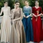 Affordable Brown Satin Bridesmaid Dresses 2020 A-Line / Princess V-Neck 1/2 Sleeves Appliques Lace Bow Sash Floor-Length / Long Ruffle Backless Wedding Party Dresses