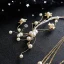 Chic / Beautiful Gold Bridal Jewelry 2020 Metal Pearl Crystal Headpieces Tassel Earrings Wedding Accessories