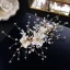 Schöne Gold Brautschmuck 2019 Metall Strass Perle Kristall Blumen Kopfschmuck Quaste Ohrringe Hochzeit Brautaccessoires