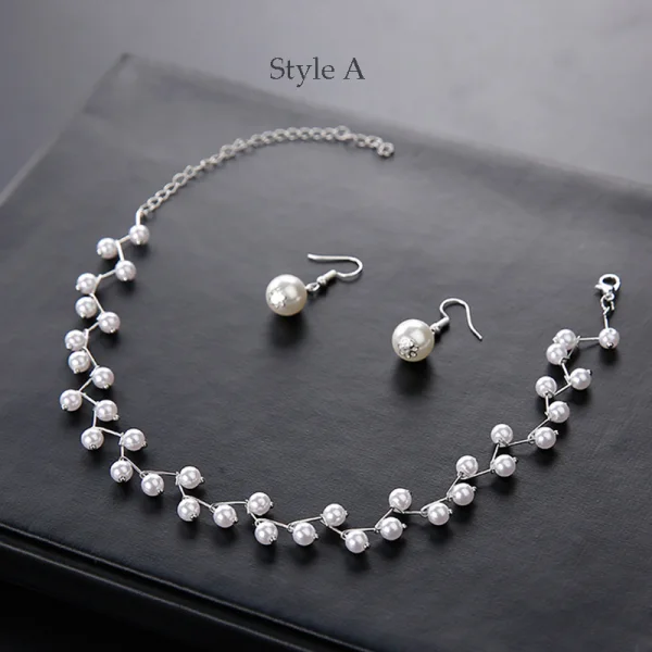 Modest / Simple Ivory Pearl Necklace 2020 Metal Wedding Bridal Jewelry Accessories