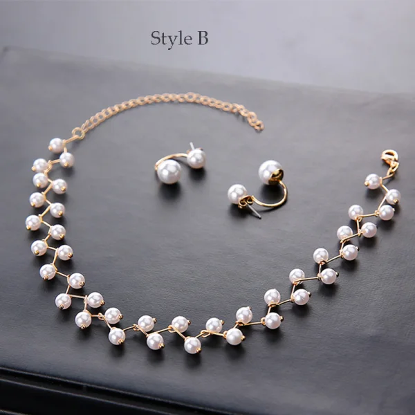Modest / Simple Ivory Pearl Necklace 2020 Metal Wedding Bridal Jewelry Accessories