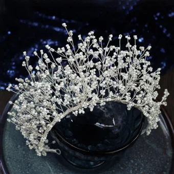 Luxury Gorgeous Silver Bridal Hair Accessories 2020 Alloy Beading Rhinestone Tiara Wedding Accessories