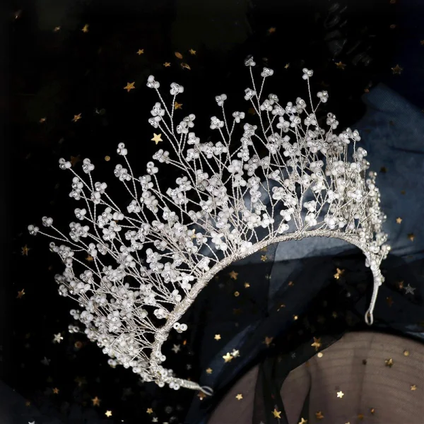 Luxe Argenté Accessoire Cheveux Mariage 2020 Alliage Perlage Faux Diamant Tiare Mariage Accessorize