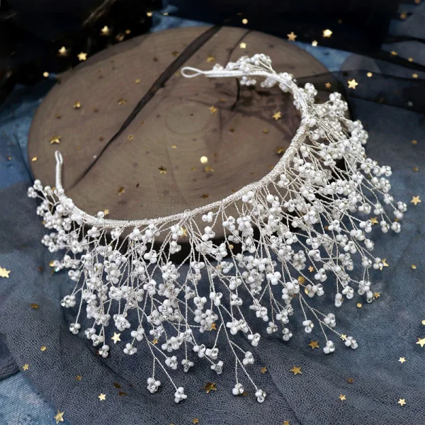 Luxe Argenté Accessoire Cheveux Mariage 2020 Alliage Perlage Faux Diamant Tiare Mariage Accessorize