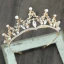 Chic / Beautiful Gold Tiara Earrings Necklace 2019 Metal Rhinestone Pearl Bridal Jewelry Wedding Accessories