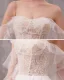 Illusion Ivory See-through Wedding Dresses 2020 A-Line / Princess Scoop Neck Short Sleeve Appliques Lace Beading Pearl Chapel Train Ruffle