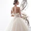 Luxury / Gorgeous Champagne Wedding Dresses 2020 A-Line / Princess Off-The-Shoulder Short Sleeve Backless Glitter Tulle Appliques Lace Sequins Beading Cathedral Train Ruffle