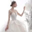Étourdissant Ivoire Transparentes Étoile Robe De Mariée 2020 Robe Boule Col Haut Manches Longues Dos Nu Glitter Tulle Fait main Perlage Cathedral Train Volants