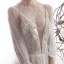 Sexy Champagne See-through Wedding Dresses 2020 A-Line / Princess High Neck Puffy Long Sleeve Appliques Lace Beading Pearl Chapel Train Ruffle
