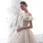 Luxury / Gorgeous Champagne Wedding Dresses 2020 Ball Gown Off-The-Shoulder Short Sleeve Backless Appliques Lace Beading Pearl Glitter Tulle Royal Train Ruffle
