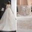 Abordable Ivoire Robe De Mariée 2020 Princesse De l'épaule Manches Courtes Dos Nu Glitter Appliques En Dentelle Chapel Train Volants