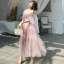 Affordable Blushing Pink Summer Prom Dresses 2019 A-Line / Princess Spaghetti Straps Short Sleeve Appliques Flower Beading Ankle Length Cascading Ruffles Backless Formal Dresses