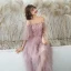 Affordable Blushing Pink Summer Prom Dresses 2019 A-Line / Princess Spaghetti Straps Short Sleeve Appliques Flower Beading Ankle Length Cascading Ruffles Backless Formal Dresses