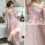 Affordable Blushing Pink Summer Prom Dresses 2019 A-Line / Princess Spaghetti Straps Short Sleeve Appliques Flower Beading Ankle Length Cascading Ruffles Backless Formal Dresses