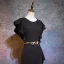 Chic / Beautiful Burgundy Evening Dresses  2019 Trumpet / Mermaid Scoop Neck Short Sleeve Metal Rhinestone Sash Short Ruffle Formal Dresses