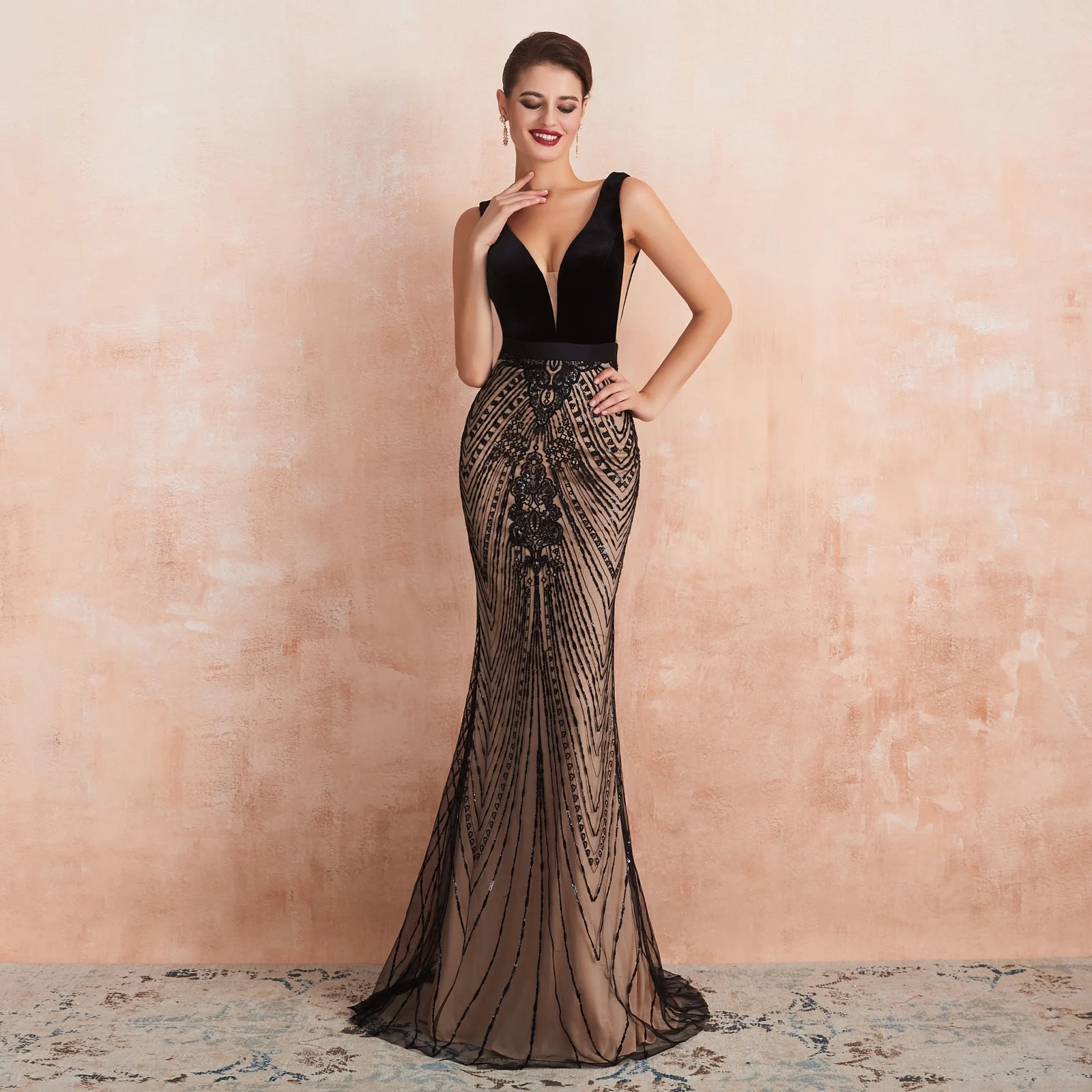 white christmas dresses Shiny Champagne Tulle Long Prom Dresses with Black Top, Fluffy Long Ch
