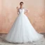 Romantique Ivoire Transparentes Robe De Mariée 2020 Robe Boule Encolure Carrée 3/4 Manches Appliques En Dentelle Chapel Train Volants