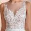 Illusion Transparentes Blanche Chiffon Robe De Mariée 2020 Trompette / Sirène Encolure Carrée Sans Manches Appliques En Dentelle Tribunal Train Volants