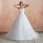 Chic / Belle Ivoire Transparentes Robe De Mariée 2020 Robe Boule Encolure Dégagée Sans Manches Appliques En Dentelle Chapel Train Volants