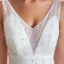 High-end Light Ivory Outdoor / Garden Wedding Dresses 2020 A-Line / Princess V-Neck Sleeveless Backless Beading Pearl Embroidered Lace Sweep Train Ruffle