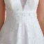 High-end Light Ivory Outdoor / Garden Wedding Dresses 2020 A-Line / Princess V-Neck Sleeveless Backless Beading Pearl Embroidered Lace Sweep Train Ruffle