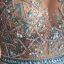 Luxury / Gorgeous Champagne See-through Evening Dresses  2020 A-Line / Princess Scoop Neck Sleeveless Sky Blue Appliques Lace Beading Floor-Length / Long Ruffle Formal Dresses