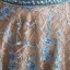 Luxury / Gorgeous Champagne See-through Evening Dresses  2020 A-Line / Princess Scoop Neck Sleeveless Sky Blue Appliques Lace Beading Floor-Length / Long Ruffle Formal Dresses