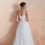 Chic / Belle Ivoire Jardin / Extérieur Robe De Mariée 2020 Princesse V-Cou Sans Manches Dos Nu Appliques En Dentelle Perlage Train De Balayage Volants