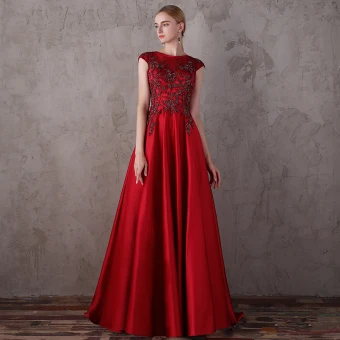 Élégant Rouge Robe De Soirée 2018 Princesse Encolure Dégagée Sans Manches Perlage Paillettes Train De Balayage Volants Dos Nu Robe De Ceremonie