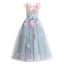 Flower Fairy Sky Blue Flower Girl Dresses 2017 Ball Gown Scoop Neck Cap Sleeves Appliques Flower Floor-Length / Long Ruffle Backless Wedding Party Dresses