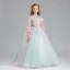 Chic / Beautiful Pool Blue Candy Pink Flower Girl Dresses 2017 Ball Gown V-Neck Sleeveless Appliques Butterfly Sequins Floor-Length / Long Ruffle Wedding Party Dresses