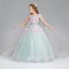 Chic / Beautiful Pool Blue Candy Pink Flower Girl Dresses 2017 Ball Gown V-Neck Sleeveless Appliques Butterfly Sequins Floor-Length / Long Ruffle Wedding Party Dresses