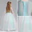 Chic / Beautiful Pool Blue Candy Pink Flower Girl Dresses 2017 Ball Gown V-Neck Sleeveless Appliques Butterfly Sequins Floor-Length / Long Ruffle Wedding Party Dresses