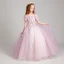 Modern / Fashion Lavender Flower Girl Dresses 2017 Ball Gown Off-The-Shoulder Short Sleeve Appliques Flower Floor-Length / Long Ruffle Backless Wedding Party Dresses