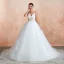 Illusion Ivory Wedding Dresses 2020 Ball Gown Halter Backless Sleeveless Appliques Lace Court Train Ruffle