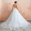 Illusion Ivory Wedding Dresses 2020 Ball Gown Halter Backless Sleeveless Appliques Lace Court Train Ruffle