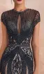 Haut de Gamme Champagne Transparentes Robe De Soirée 2020 Trompette / Sirène Encolure Dégagée Manches Courtes Fait main Perlage Train De Balayage Robe De Ceremonie