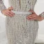 Luxe Scintillantes Gris Robe De Soirée 2020 Trompette / Sirène Transparentes Col v profond Manches Longues Paillettes Perlage Gland Ceinture Longue Robe De Ceremonie