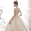 Luxury / Gorgeous Champagne See-through Wedding Dresses 2020 Ball Gown Deep V-Neck Sleeveless Backless Glitter Tulle Appliques Lace Sequins Beading Cathedral Train Ruffle