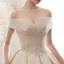 Luxe Champagne Robe De Mariée 2020 Princesse De l'épaule Manches Courtes Dos Nu Perlage Glitter Tulle Cathedral Train Volants