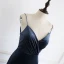 Élégant Bleu Marine Robe De Soirée 2020 Trompette / Sirène Bretelles Spaghetti Sans Manches Fendue devant Longue Dos Nu Robe De Ceremonie