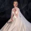 Schöne Ivory / Creme Satin Brautkleider / Hochzeitskleider Mit Umhang 2020 A Linie Schultern Ärmellos Rückenfreies Perlenstickerei Kapelle-Schleppe Rüschen