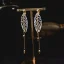 Chic / Beautiful Gold Leaf Bridal Jewelry 2020 Metal Beading Headpieces Tassel Earrings Wedding Accessories