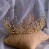 Chic / Beautiful Gold Bridal Hair Accessories 2020 Alloy Metal Rhinestone Tiara Wedding Accessories
