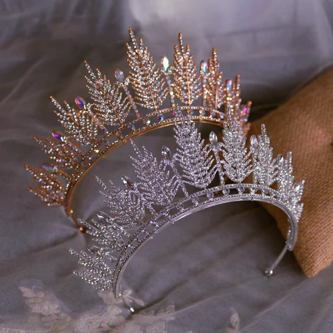 Najpiękniejsze / Ekskluzywne Ozdoby Do Włosów Ślubne 2020 Metal Rhinestone Tiara Ślub Akcesoria