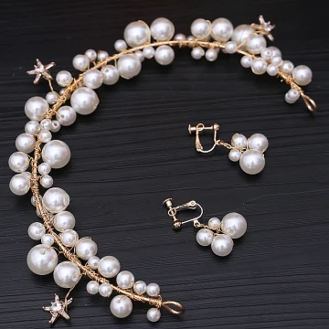 Chic Belle Ivoire Bijoux Mariage 2020 Métal Perle Boucles D 039 Oreilles Accessoire Cheveux Mariage Accessorize