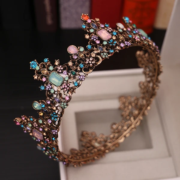Charming Gold Tiara Accessories 2020 Metal Colored Zircon Rhinestone Bridal Hair Accessories